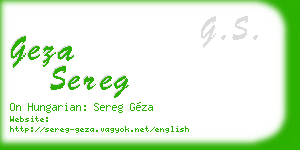 geza sereg business card